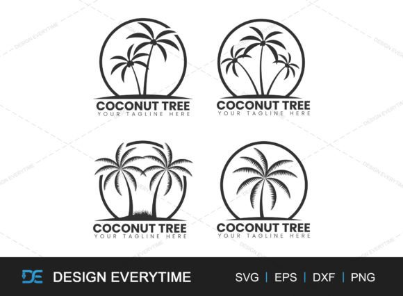 Coconut Tree Logo, Palm Tree Logo Bundle: Elevate Your Brand with Paradise