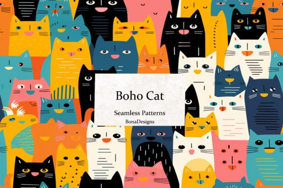Elevating Brand Identity and Creative Projects with the Boho Cat Seamless Pattern