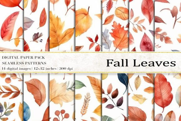 Fall Leaves Digital Papers for Creative Projects