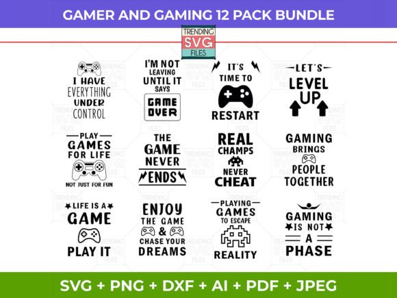 Gaming Svg Bundle: 72 Files for Digital & Print Projects