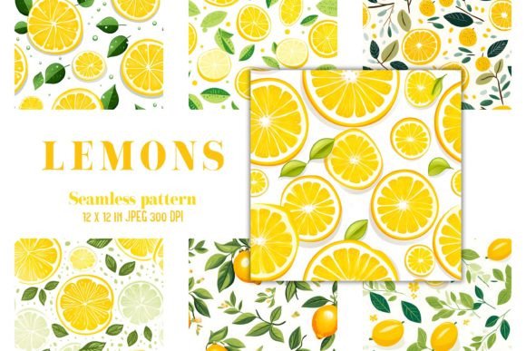 Seamless Lemon Patterns, Scrapbook Paper: A Bright Spot for Your Creative Projects