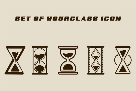 Set of Isolated Hourglass Icon Vector: A Complete Design Resource