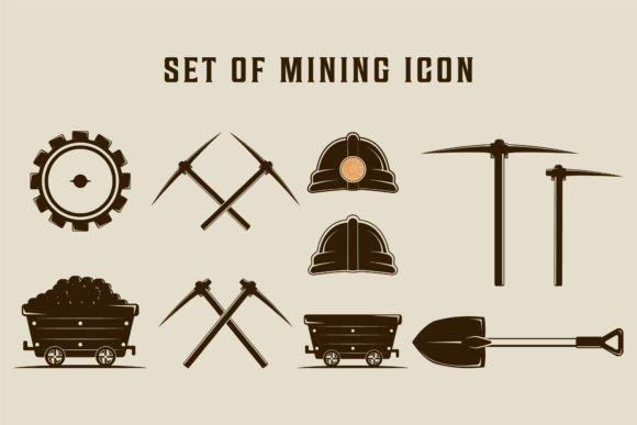 Set of Isolated Mining Icon Vector: A Comprehensive Design Resource