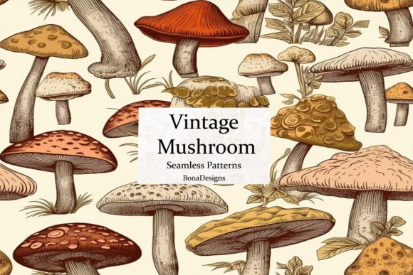 Vintage Mushroom Seamless Pattern