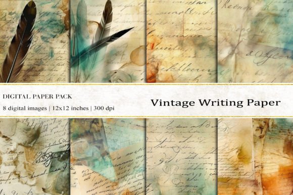 Vintage Writing Paper Digital Papers for Creatives