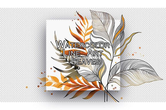 Watercolor Line Art Leaves: A Creative Foundation