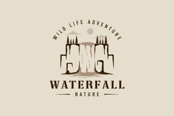 Waterfall Logo Vector Vintage Desigen: A Strategic Asset for Brand Identity and Creative Projects